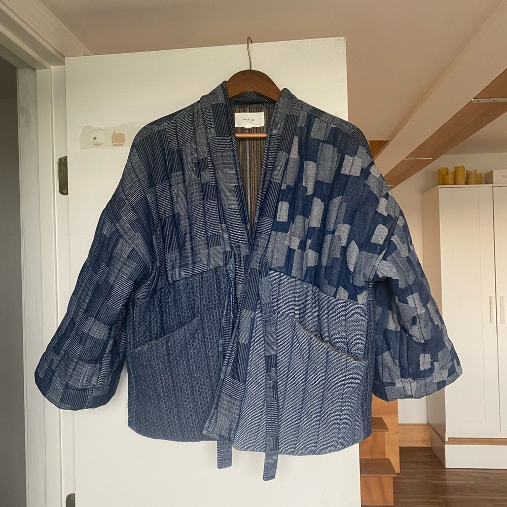 Japanese Inspired Patchwork Blue Jacket - image 1